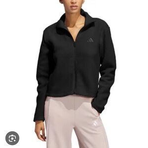 adidas Women's Fleece Full Zip Sherpa Jacket - Black
